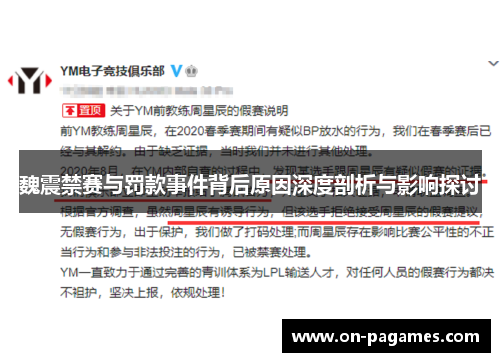 魏震禁赛与罚款事件背后原因深度剖析与影响探讨 魏震禁赛与罚款事件背后原因深度剖析与影响探讨