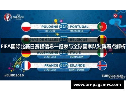 FIFA国际比赛日赛程信息一览表与全球国家队对阵看点解析